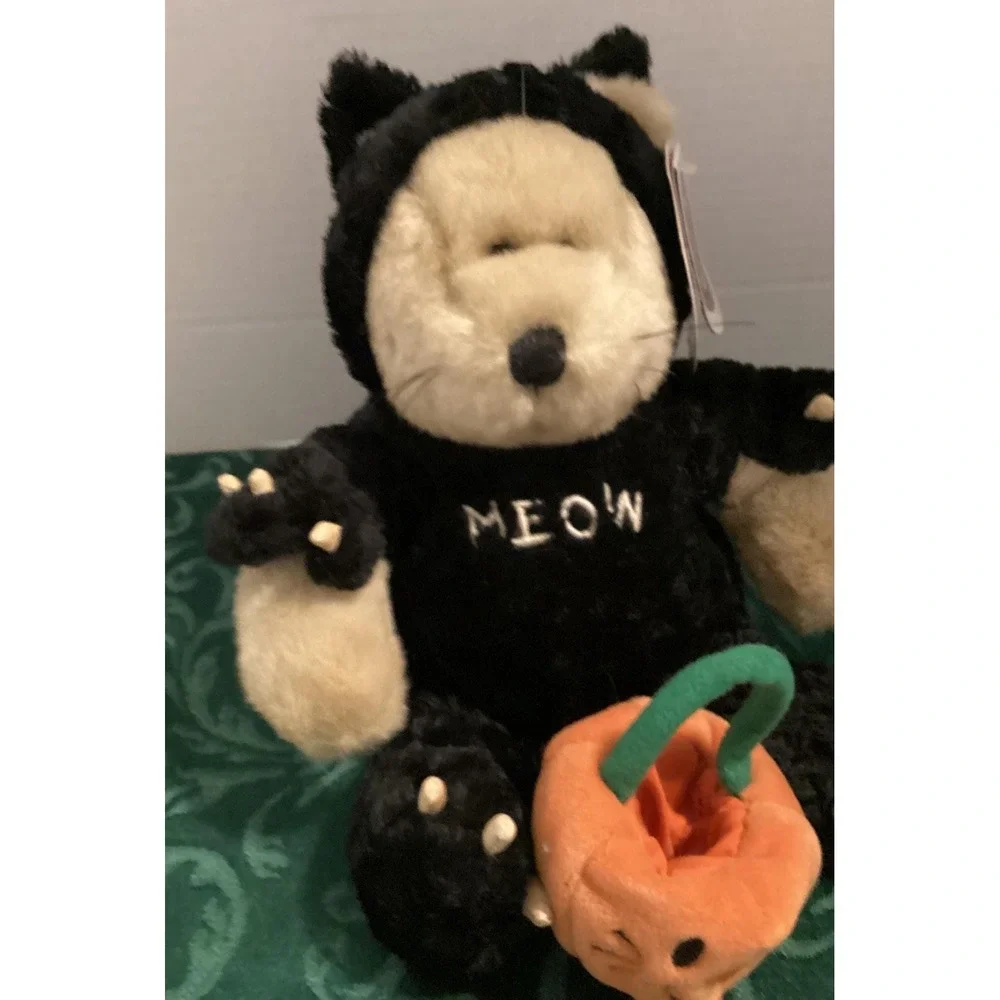 Starbucks Bearista Bear 20th Edition 2002 Halloween Black‎ Cat Glow Claws NWT